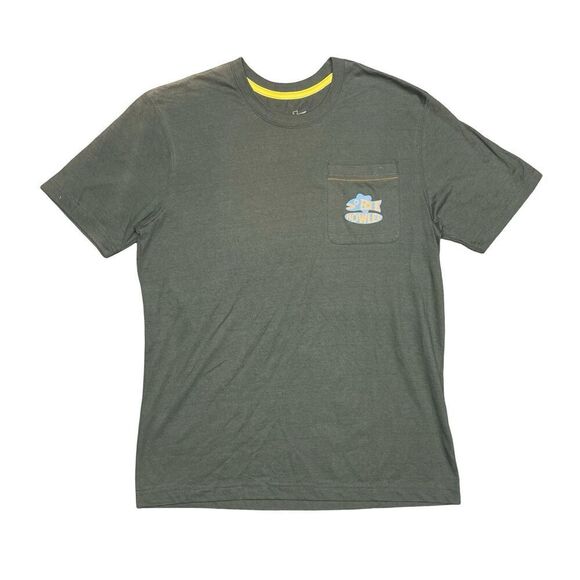 Howler Brothers Pocket Tee Mens S Gray Surfing Travelin' Light Print Shirt - Picture 1 of 11